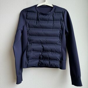 Lululemon Down & Around Crew Midnight Navy Size 4 Small Goose Down 800 Fill